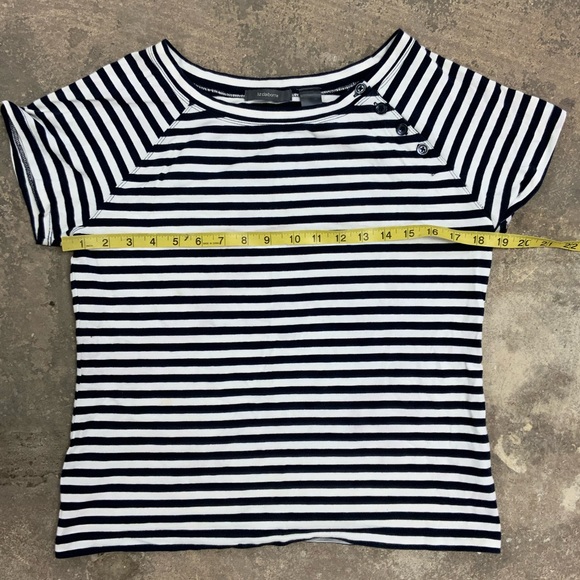 Liz Claiborne Women’s Size XL Nautical Navy & White Striped T-Shirt - OBO - Picture 5 of 6